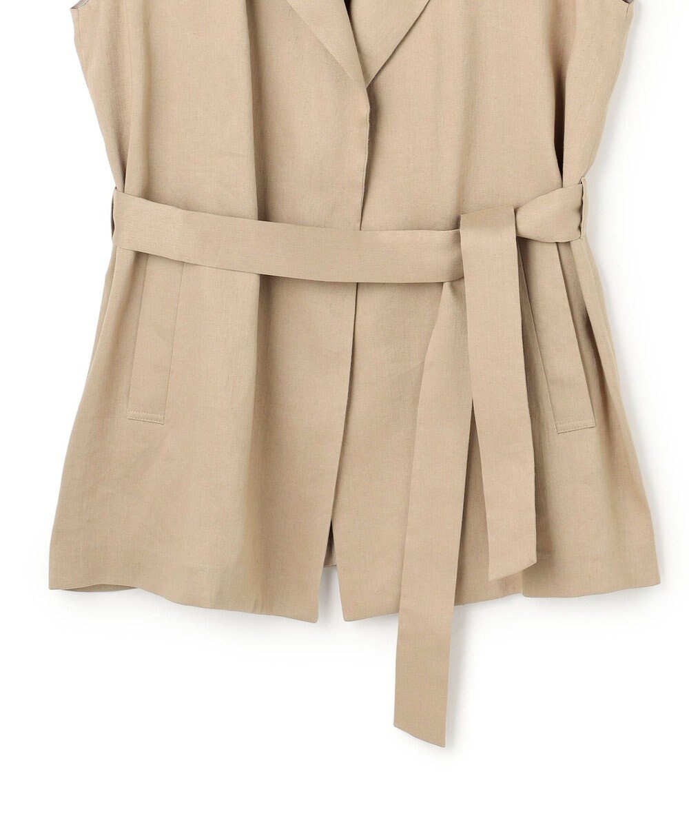 BEIGE， MICA /  リネンブレンドベルト付きジレ 