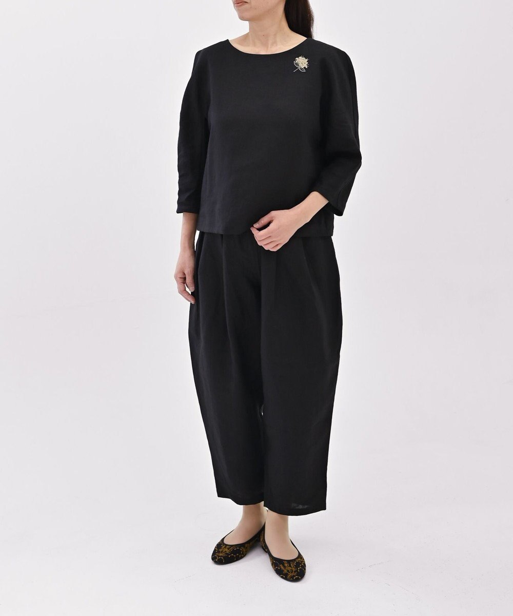 muuc 〈高品質ベルギーリネン100%〉〈オンオフ着られる〉リネンイージーパンツ 