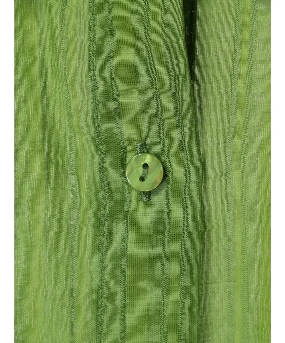 Green Parks シアーストライプショート丈シャツ 