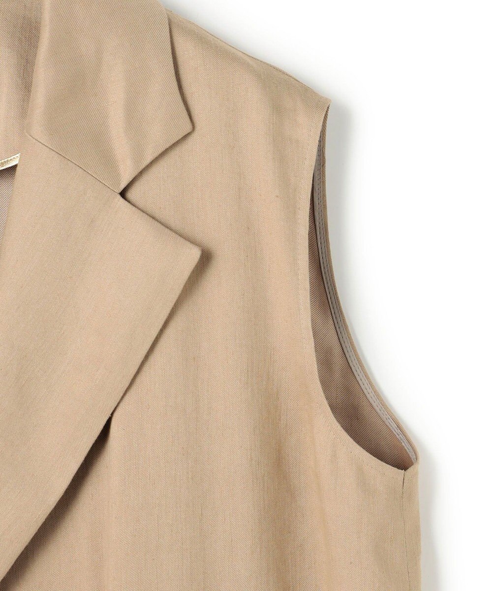 BEIGE， MICA /  リネンブレンドベルト付きジレ 
