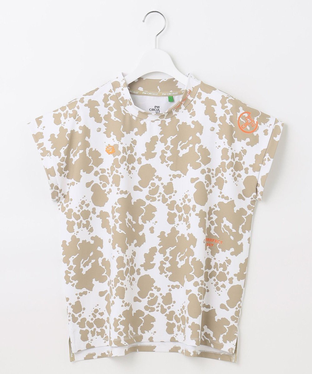 PW CIRCULUS 【WOMEN】【ストレッチ/UVケア】アニマルプリント モックネック シャツ 