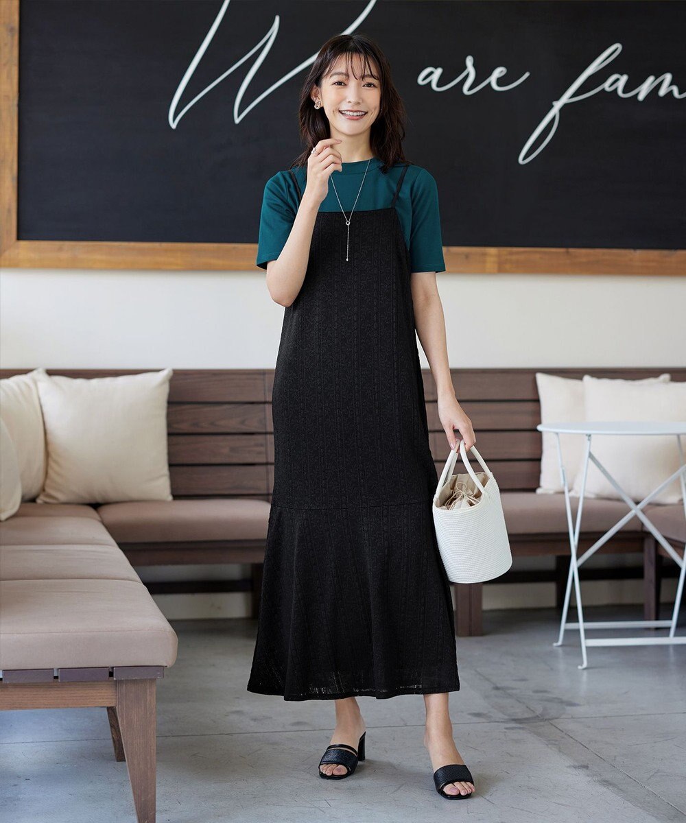 Tiaclasse L 【小倉優子さん着用・洗える・接触冷感・汗ジミ防止】“サマさまカットソー”ハーフスリーブベーシックトップス 