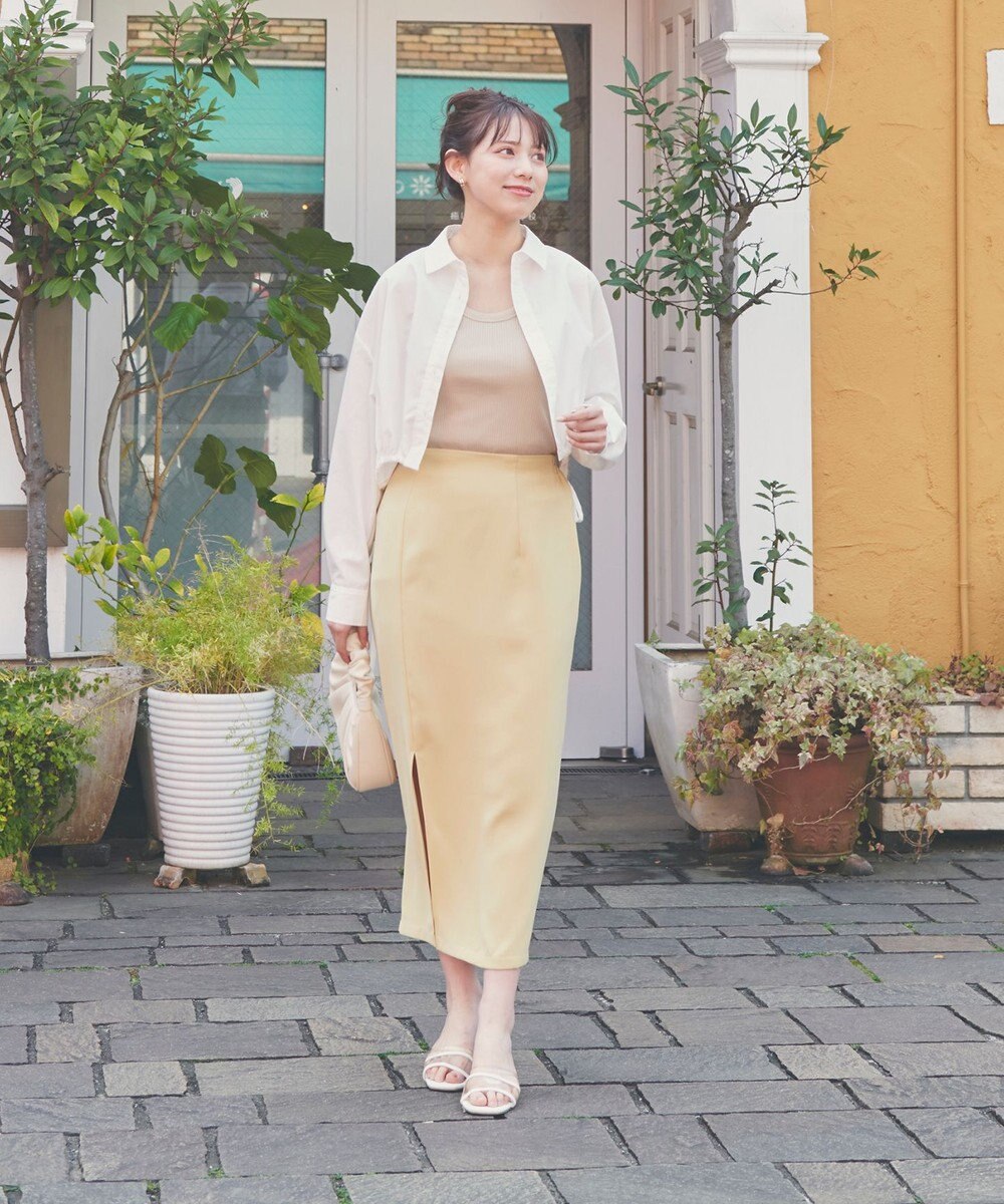 Feroux ソフトツイルナロースリット スカート 