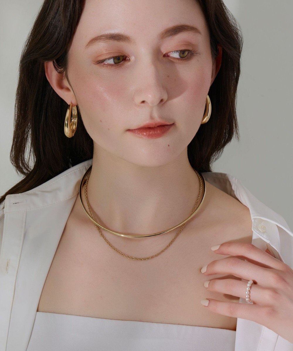 Phoebe <2点セット>【金属アレルギー対応】2setレイヤードチョーカーロープネックレス　ゴールド 