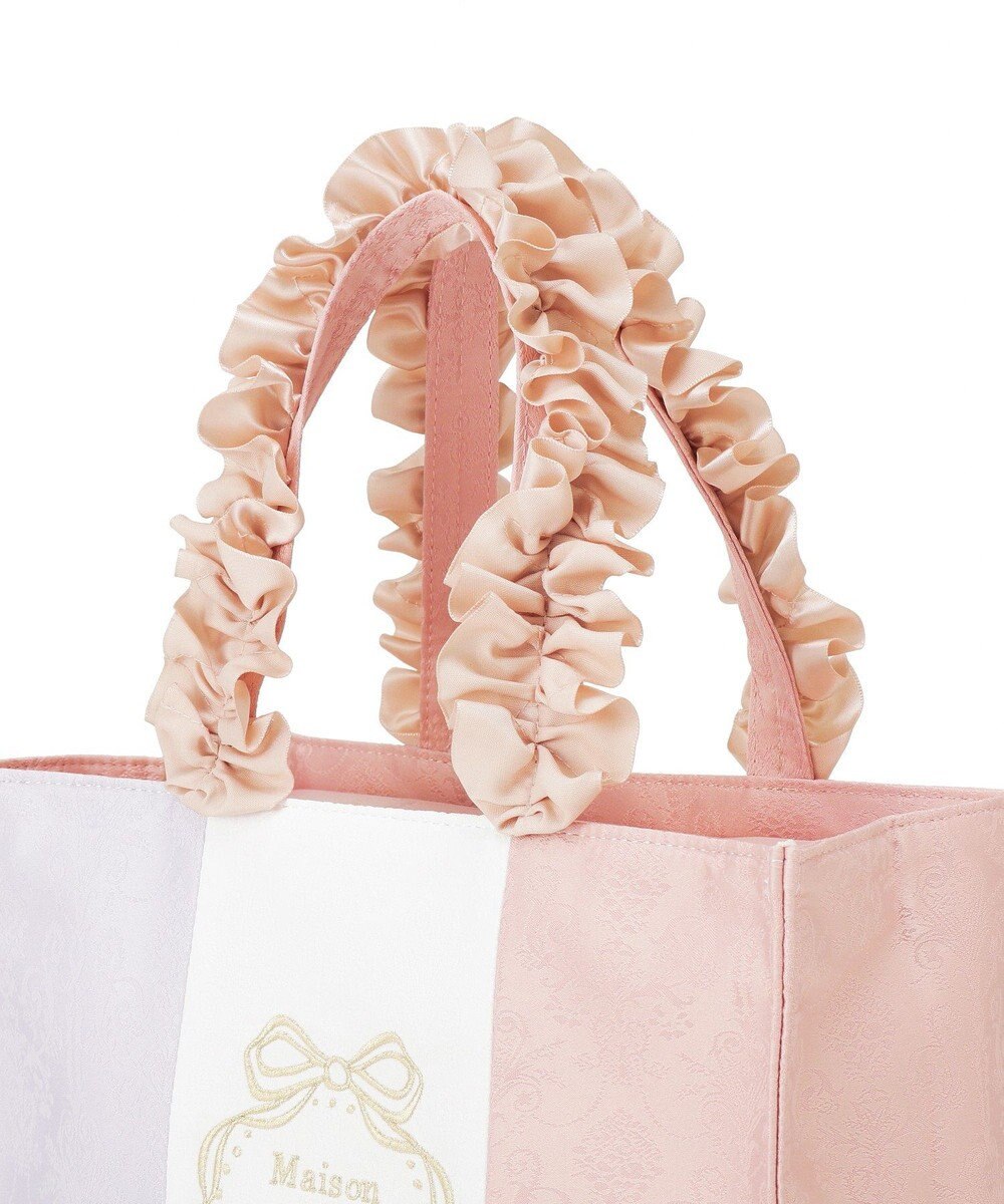 Maison de FLEUR トリコロールフリルハンドルトートバッグ 