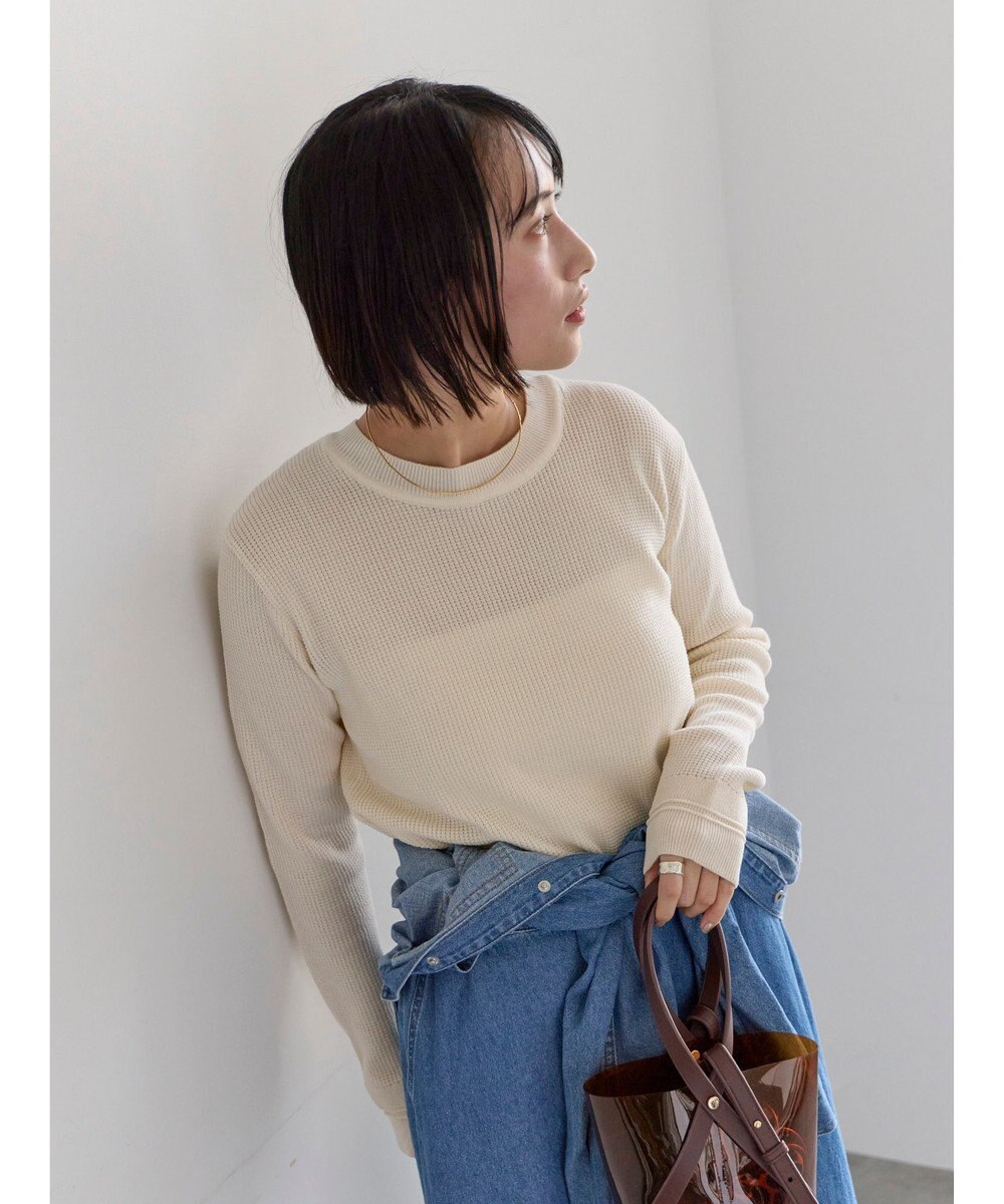 Te chichi チャーム付きワッフルニットプルオーバー 