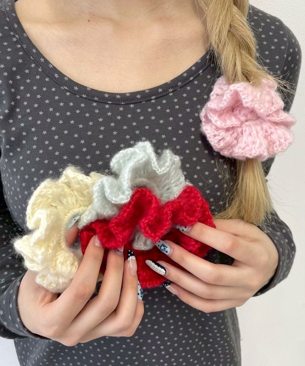 WEGO Lヘムフリルニットシュシュ 