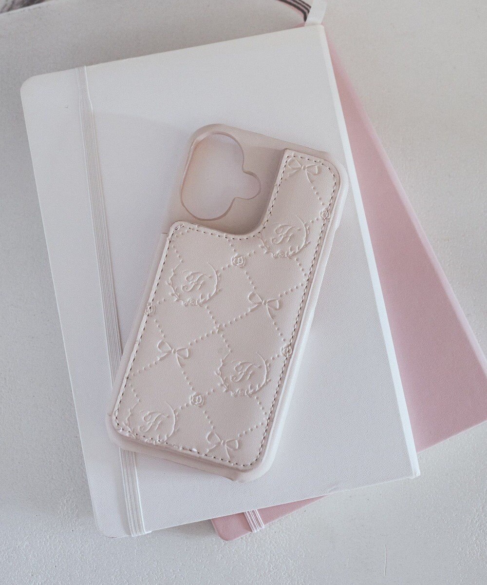 Maison de FLEUR カードポケットミラー付きアイフォン16ケース 