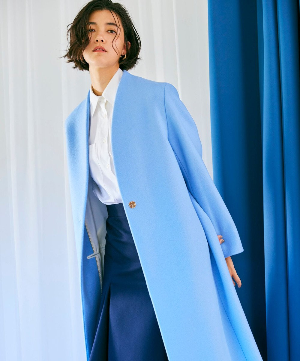 BEIGE， 【S-size】PASSY / ノーカラーロングコート 