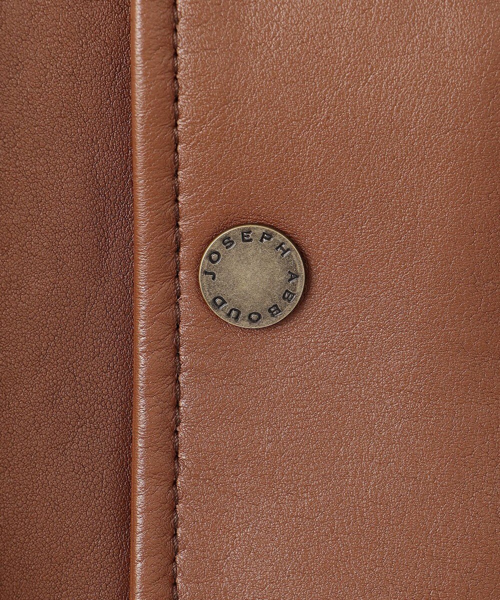 JOSEPH ABBOUD ベジタブルラムスキンレザーコート 