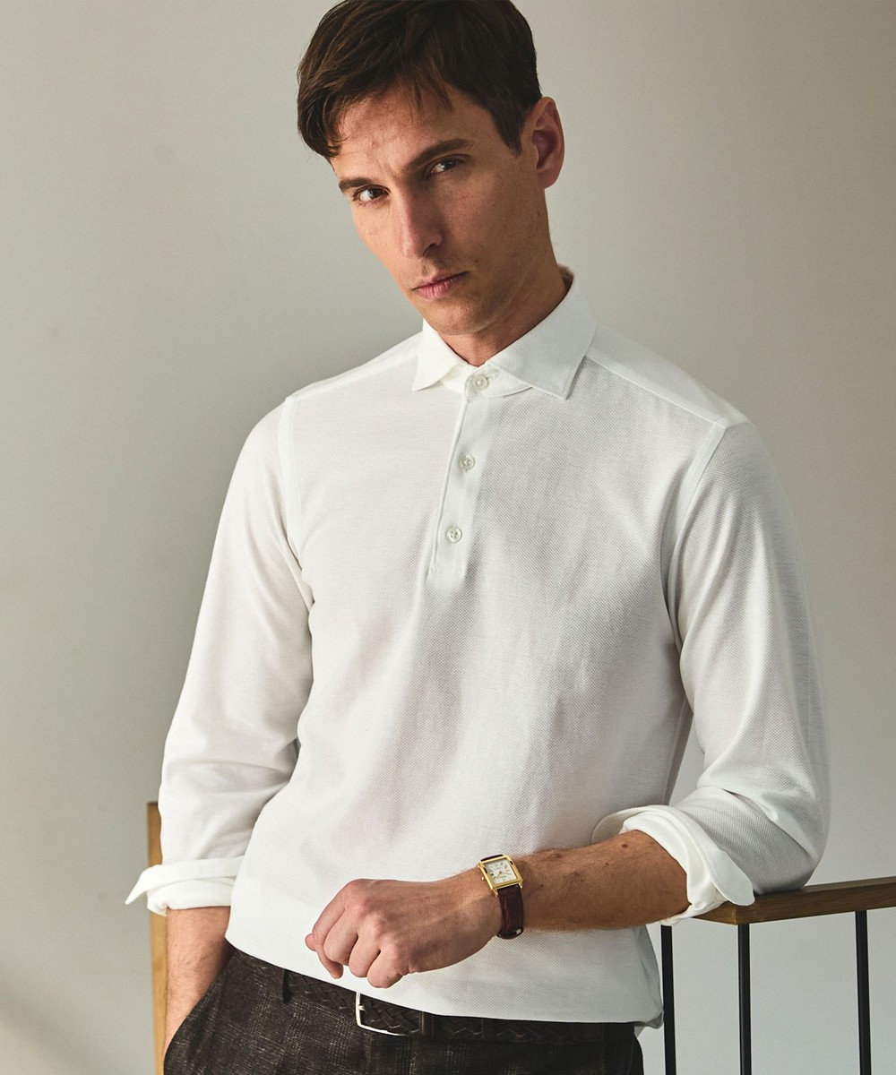 GOTAIRIKU あのBIZポロが 長袖に【仕事で着られる】キレイめ 鹿の子 ビズポロシャツ_ロング 