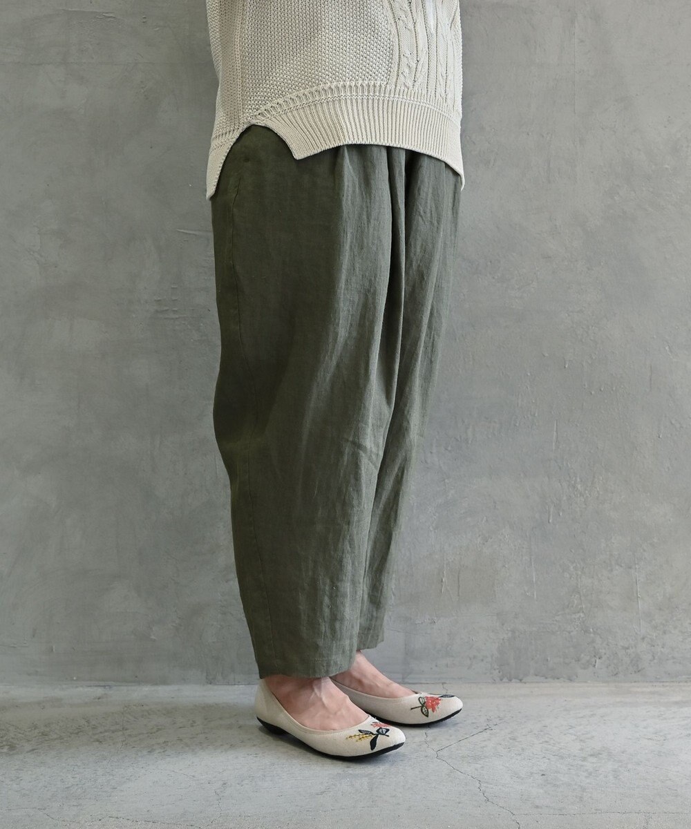 muuc 〈高品質ベルギーリネン100%〉〈オンオフ着られる〉リネンイージーパンツ 