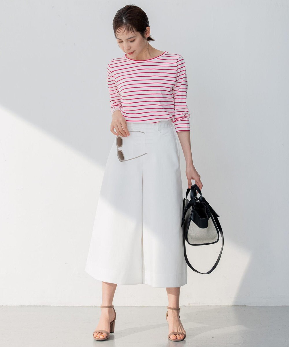 組曲 L プレーティング天竺バックタックボーダー カットソー 