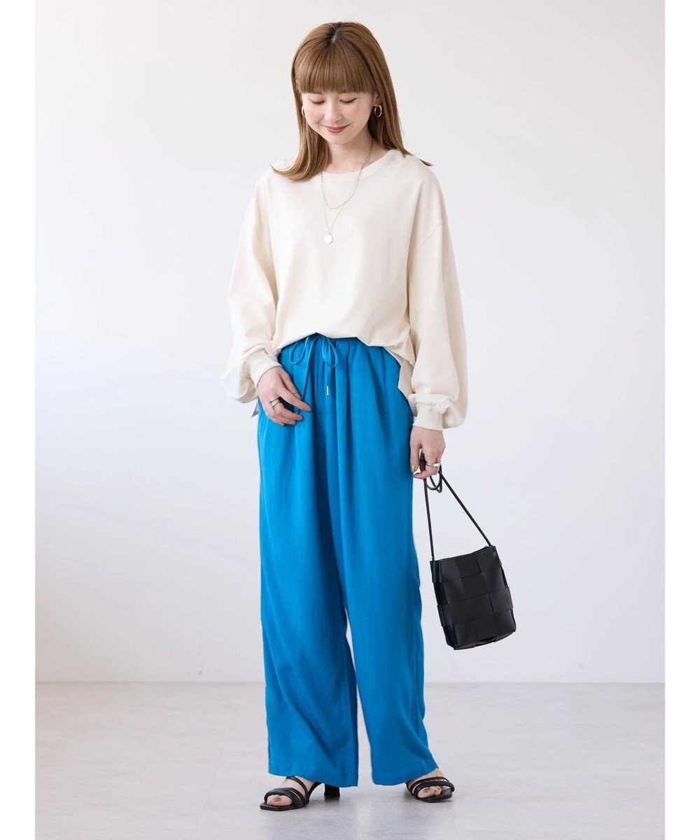 AMERICAN HOLIC 接触冷感リネンブレンドワイドパンツ 