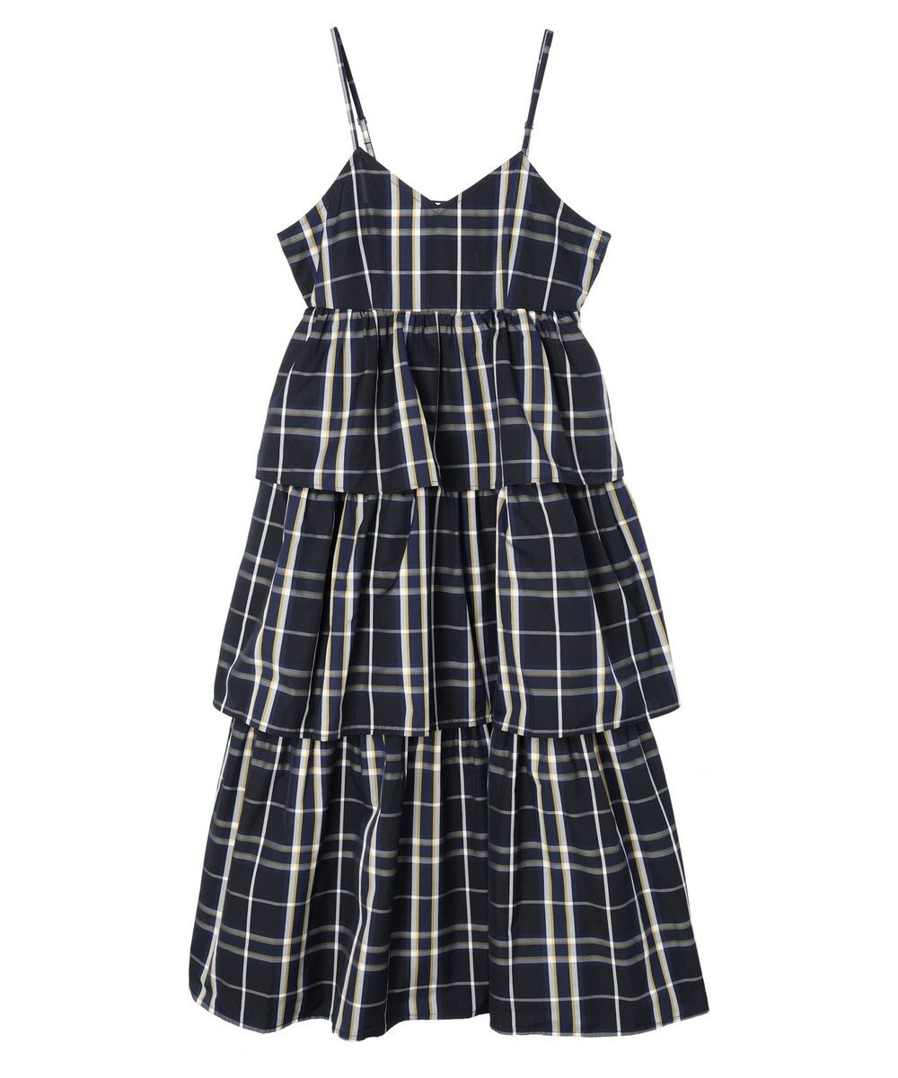 Green Parks ・ＳＵＧＡＲ　ＳＰＯＯＮ　チェックラッフルキャミワンピース 