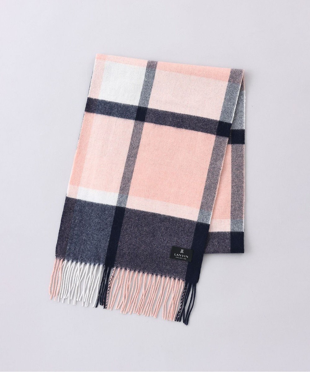 AURORA LANVIN COLLECTION ランバン コレクション カシミヤ チェックマフラー 