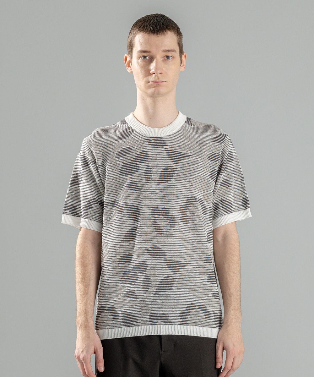 JOSEPH HOMME メキシカンブラインドジャガード　クルーネック半袖ニット 