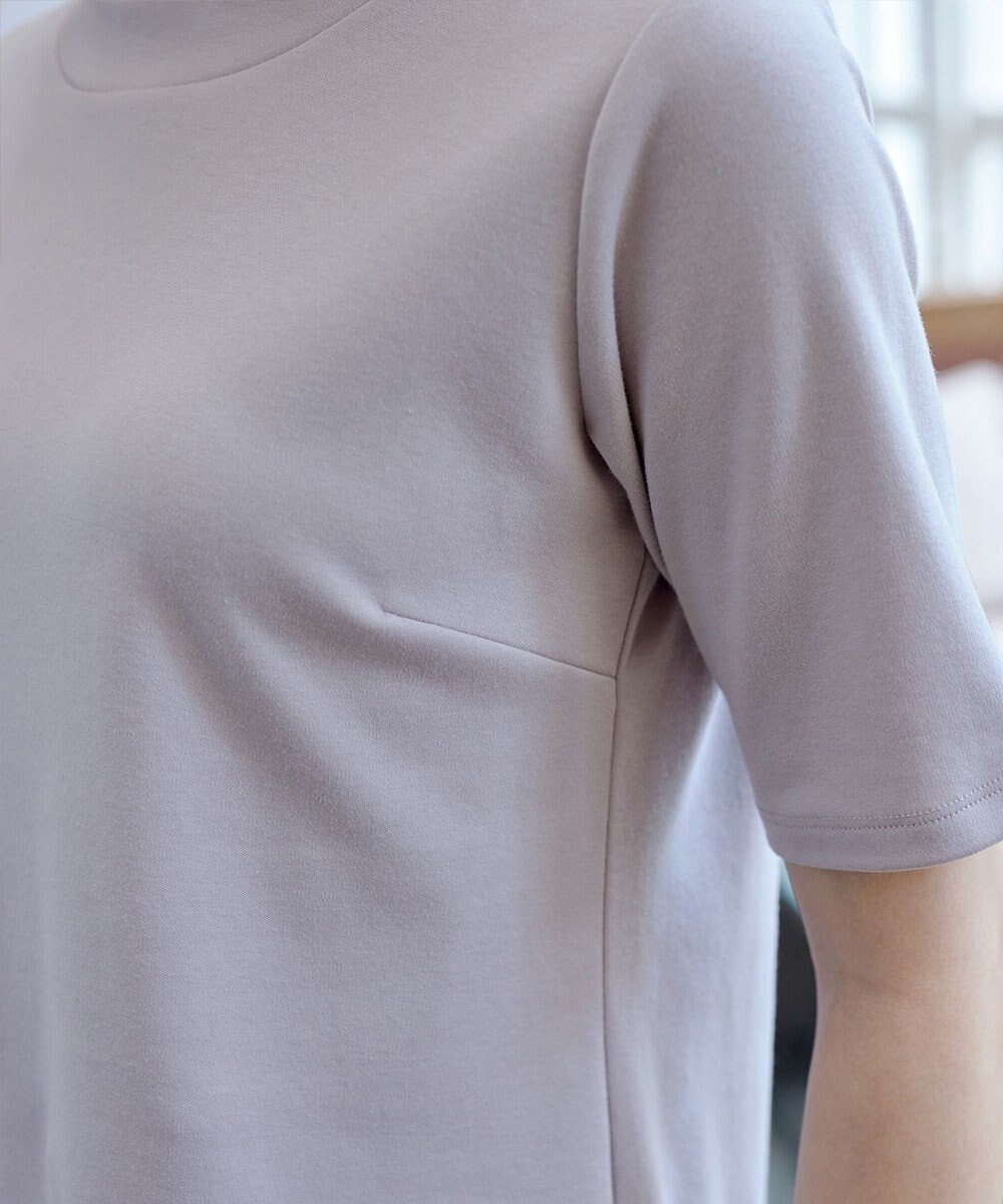 Tiaclasse L 【小倉優子さん着用・洗える・接触冷感・汗ジミ防止】“サマさまカットソー”ハーフスリーブベーシックトップス 