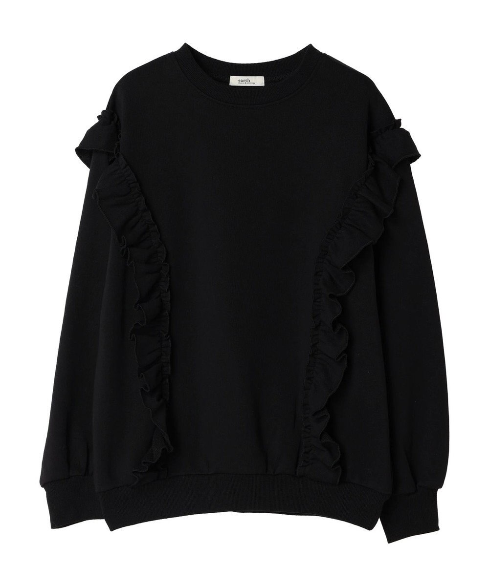 earth music&ecology フリルスウェットプルオーバー 