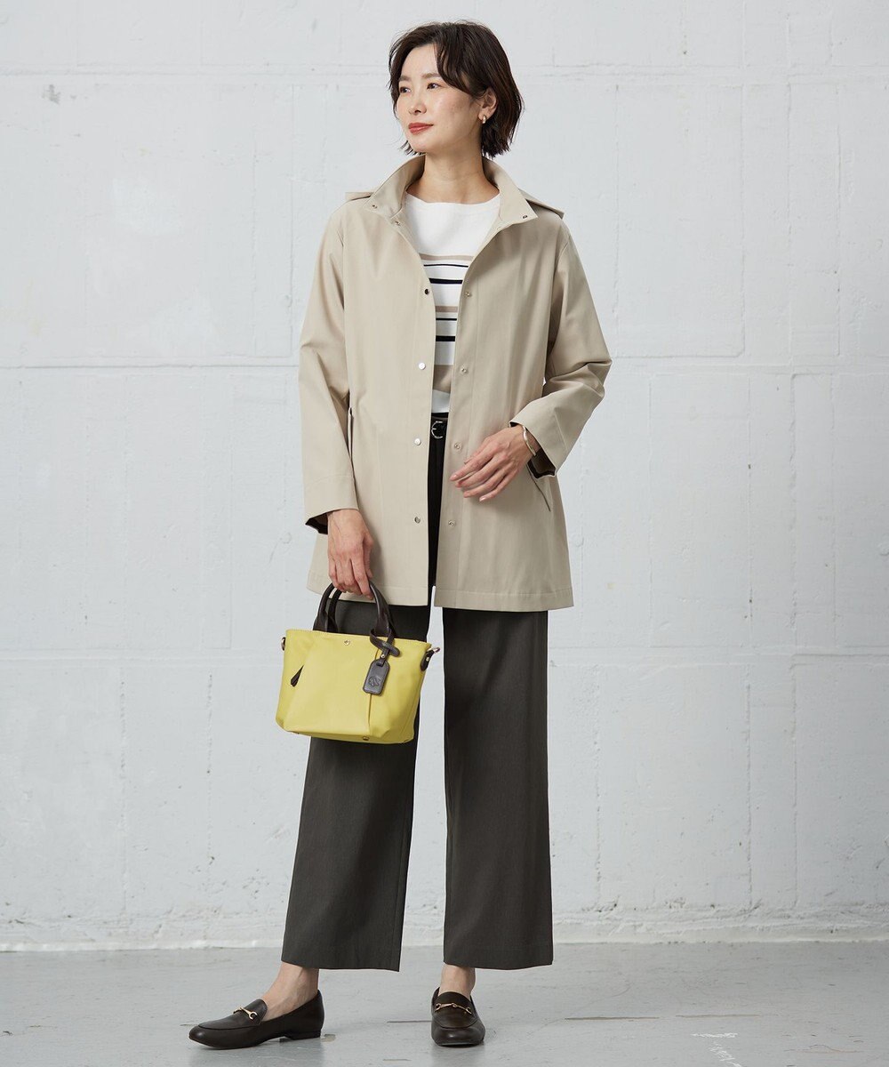 J.PRESS LADIES 【洗える・撥水】ドライツイルストレッチ フーディ アウター 