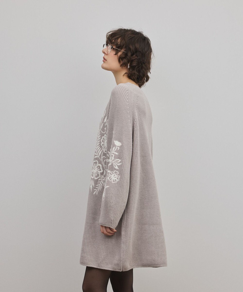 GRACE CONTINENTAL エンブロイダリーニットワンピース 