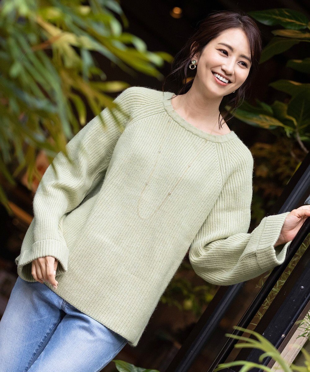 Tiaclasse 【洗える】リラックス感のあるラグランスリーブニット 