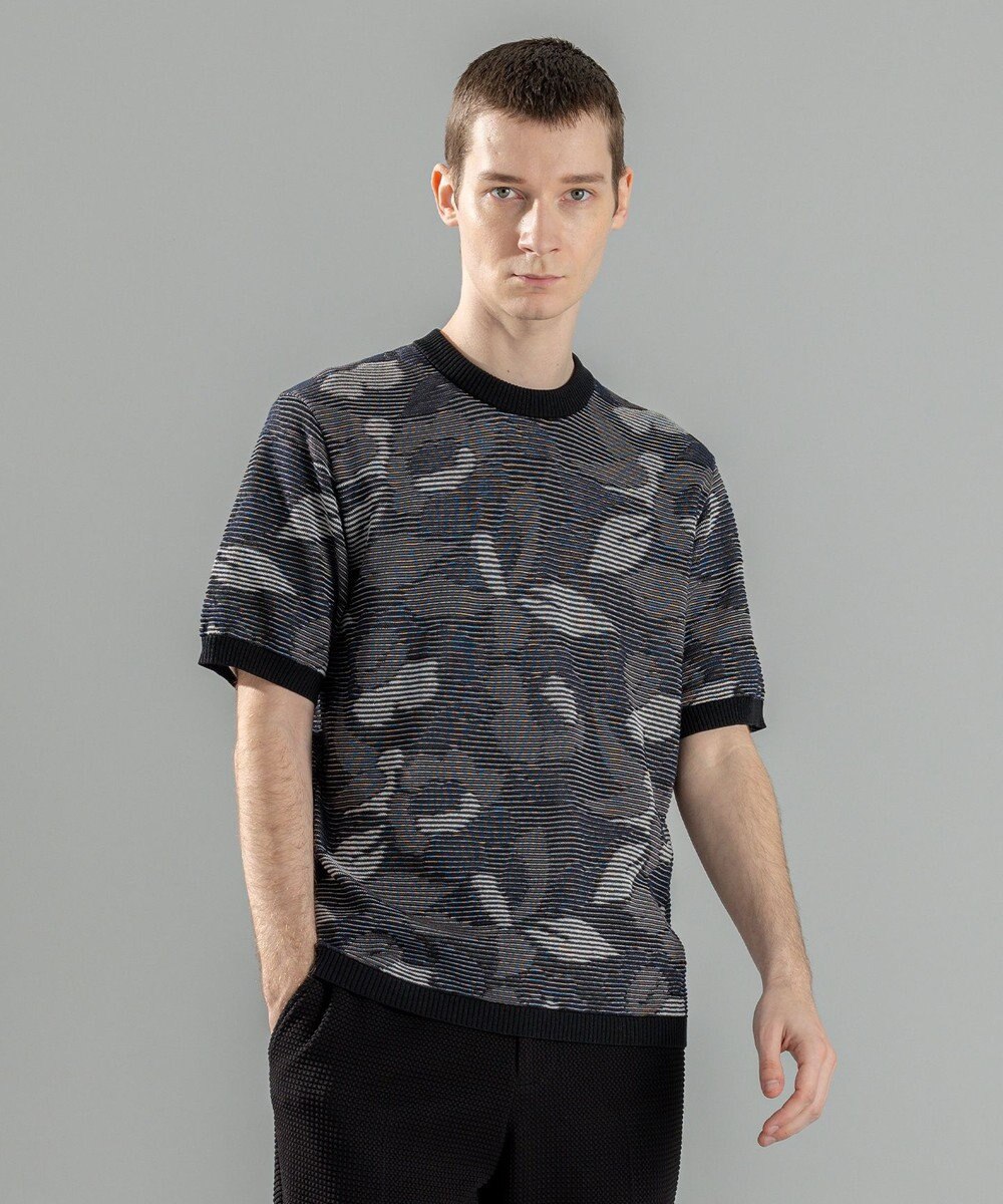 JOSEPH HOMME メキシカンブラインドジャガード　クルーネック半袖ニット 