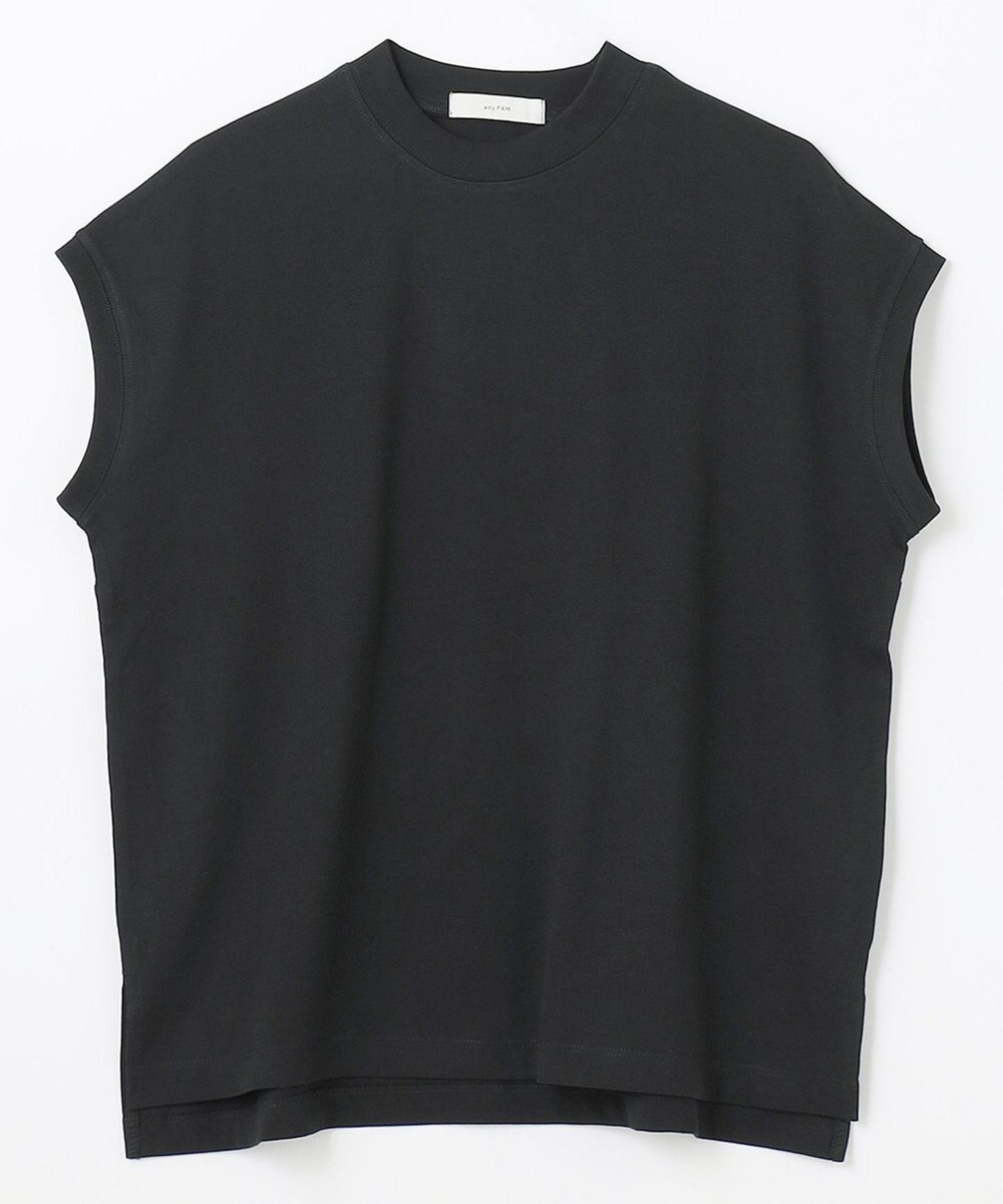 ANY L モックネックフレンチスリーブプルオーバー 