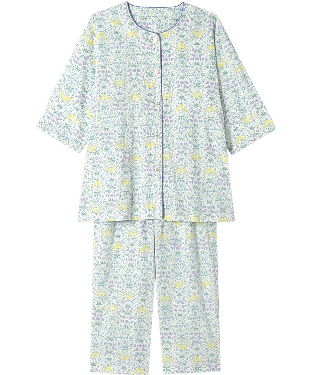 Wing パジャマ 綿100%(本体) 楊柳素材 高島ちぢみ（Ｒ） 7分袖 長袖 8分丈 レディース EP8043 ウイング／ワコール 