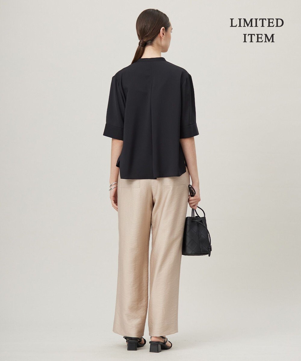 ICB L 【WEB限定・接触冷感・UVケア・吸水速乾・防シワ・洗える】 ドレープツイル クロップドシャツ 