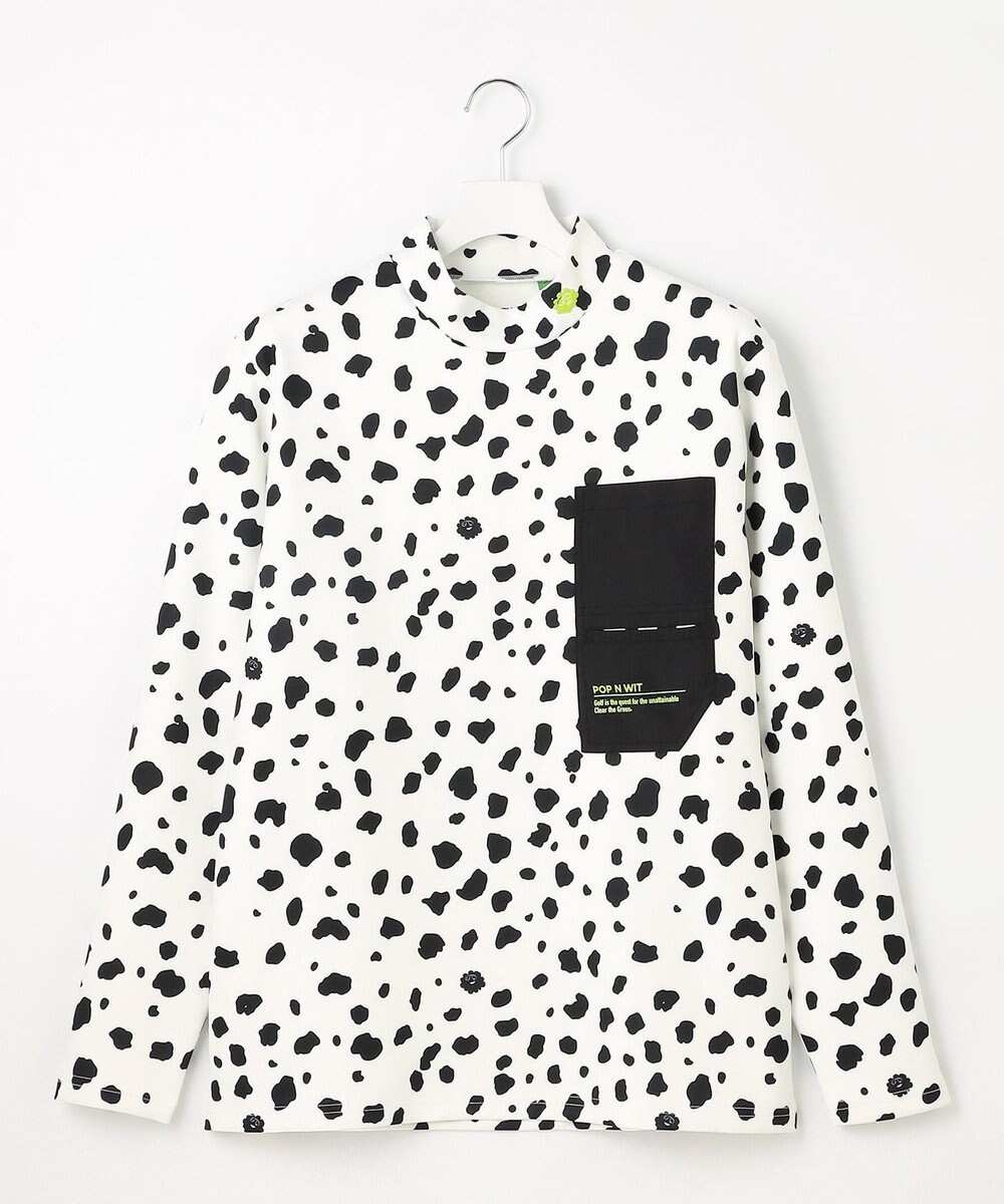 PW CIRCULUS 【MEN】スノーレオパード柄裏フリースモックネックT 