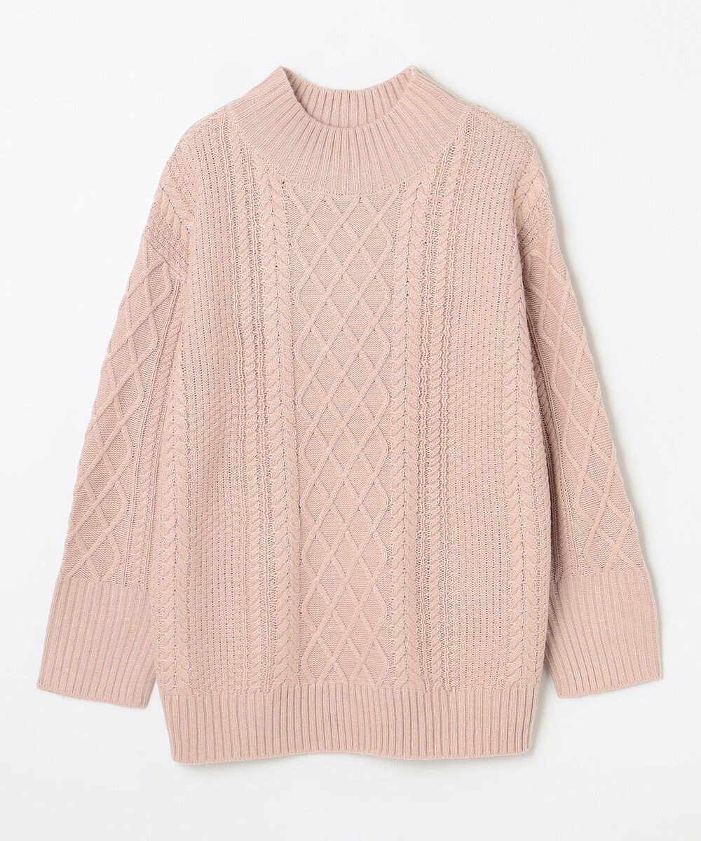 ANY L ソフトタッチケーブルニットチュニック 