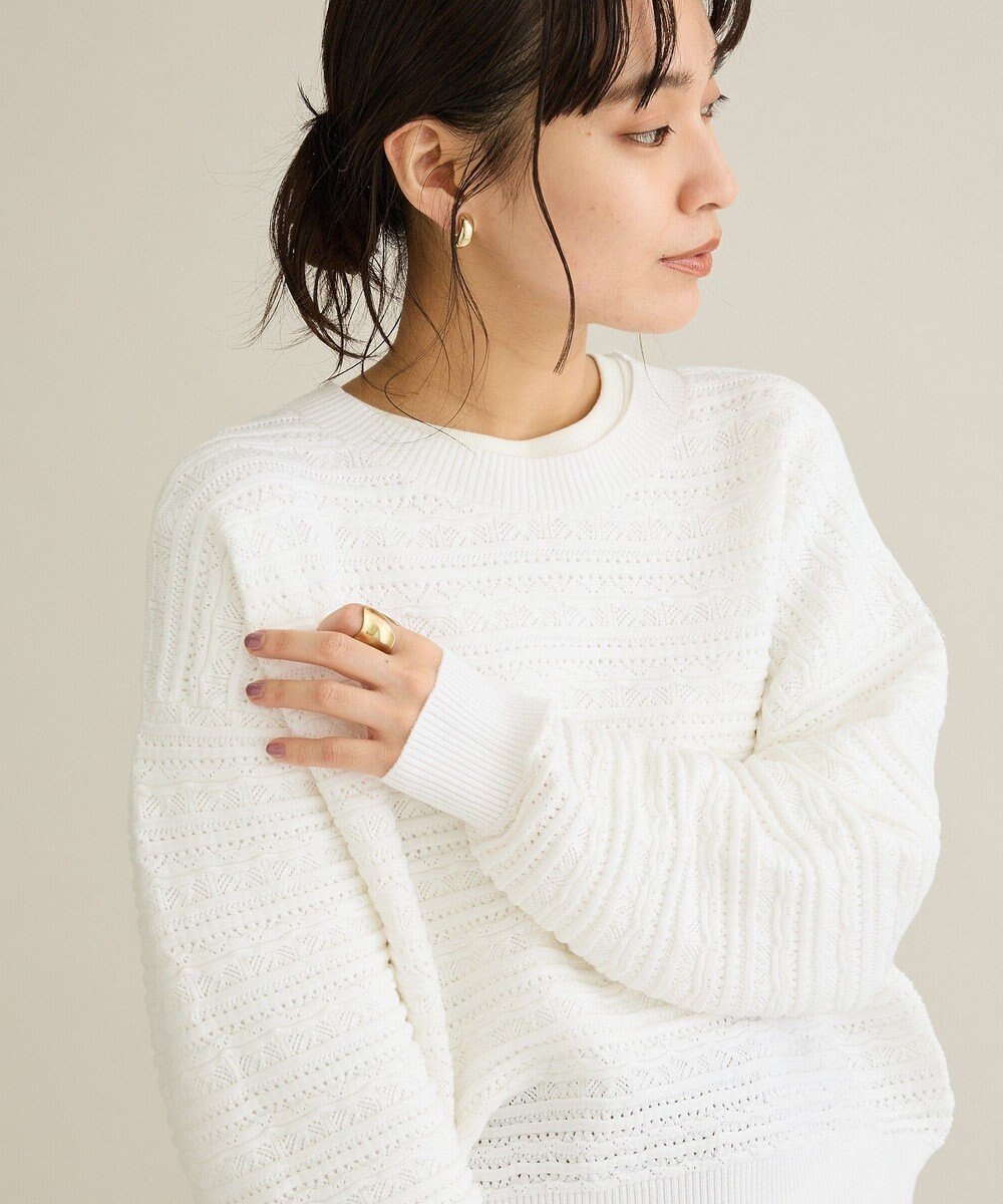 CRAFT STANDARD BOUTIQUE レースボーダーニットプルオーバー 