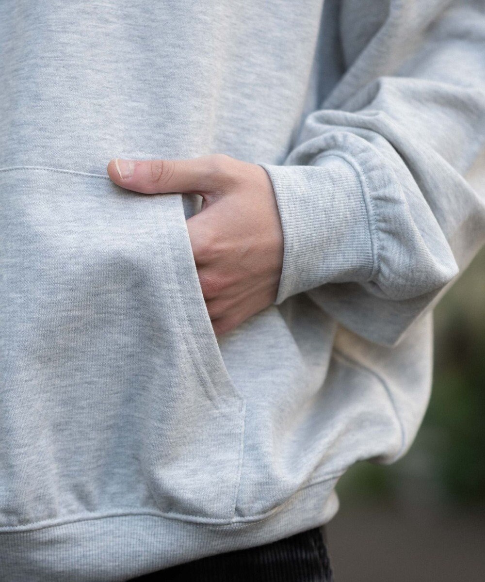 WEGO 【ユニセックス着用ITEM/SMLサイズ展開/裏起毛】ワンポイント刺繍プルパーカー 