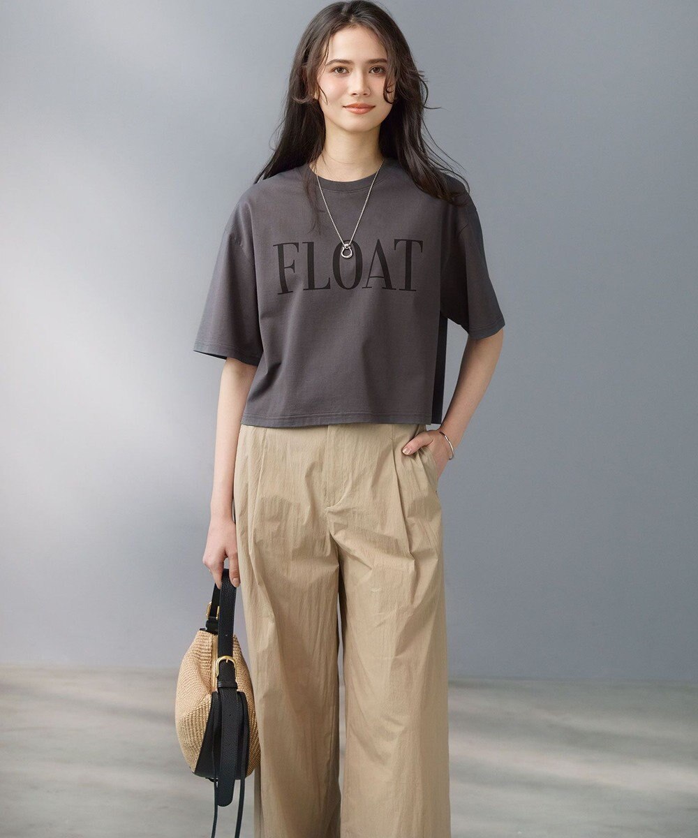 23区 【SLOW/一部店舗限定】ヴィンテージライクジャージー クロップド ロゴ Tシャツ 