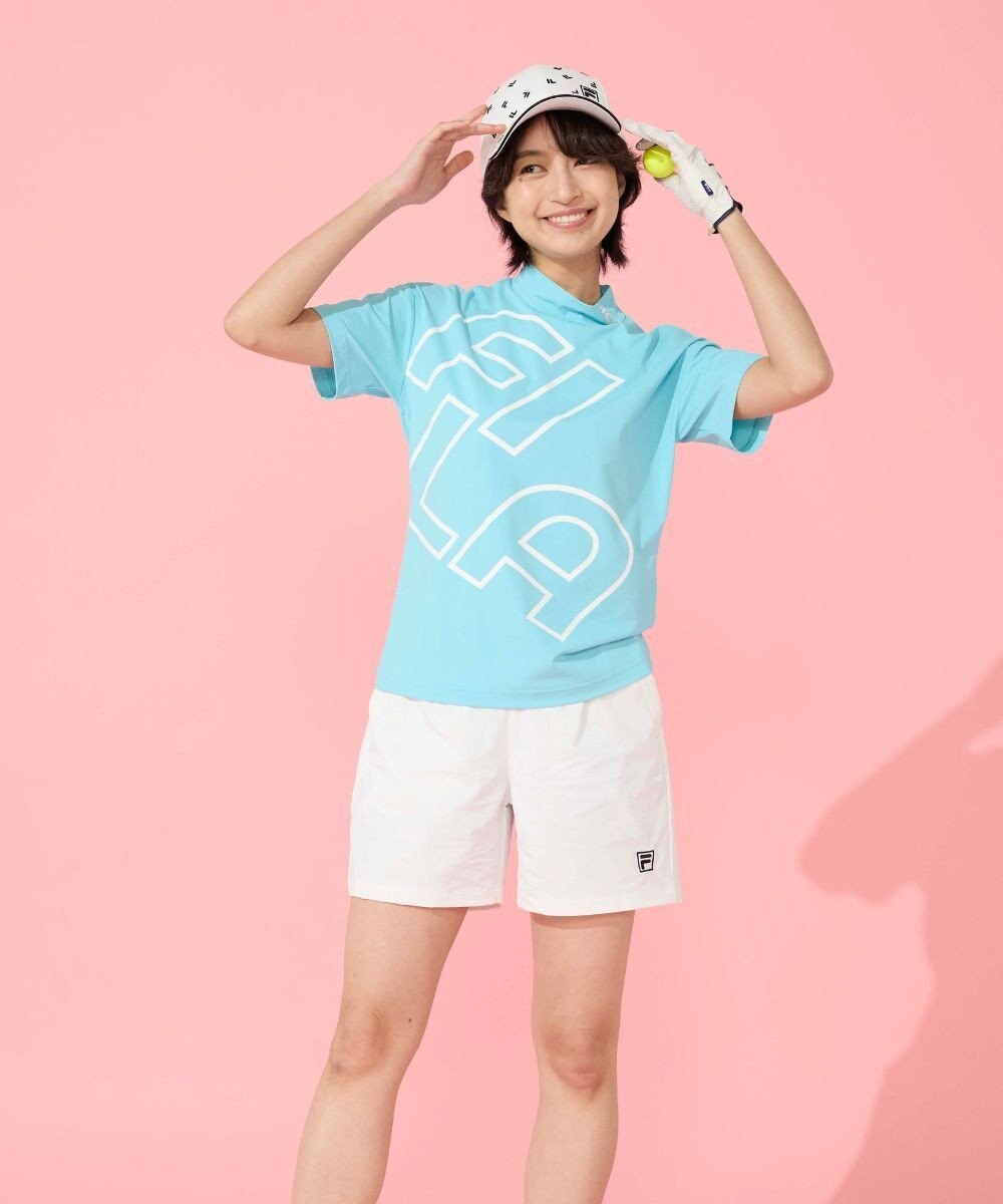 FILA GOLF／marie claire 【FILA GOLF】 シンプルロゴ半袖モックネックシャツ 