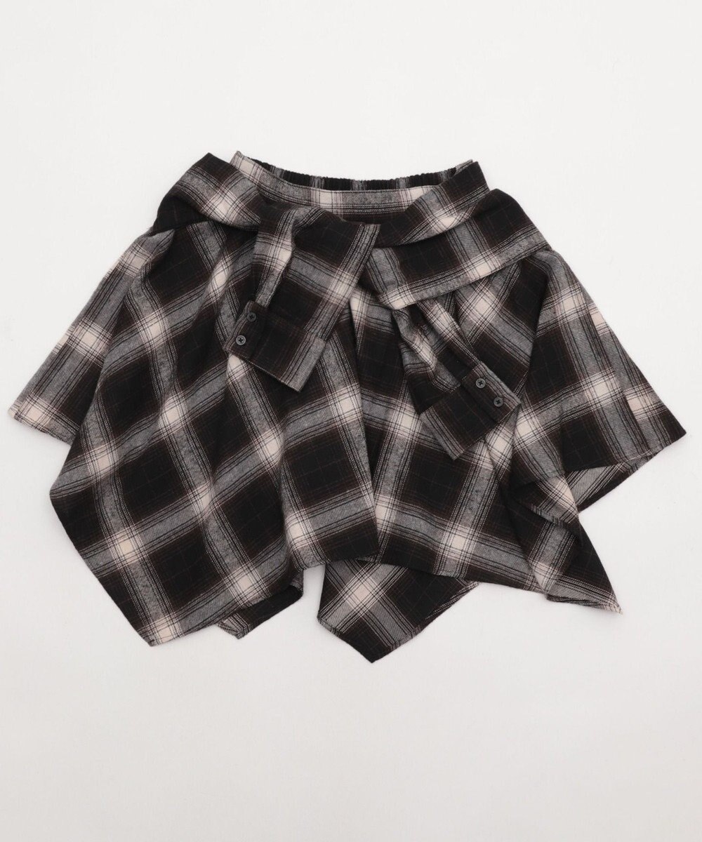 WEGO ネルシャツライクイレヘムミニスカート 