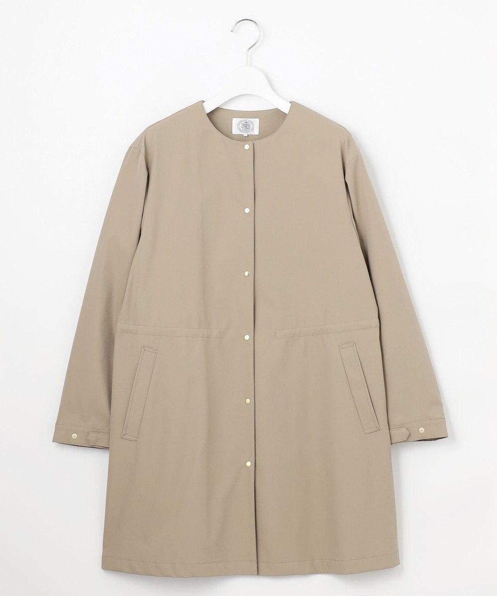 J.PRESS LADIES 【洗える・撥水】ドライツイルストレッチ ノーカラー コート 