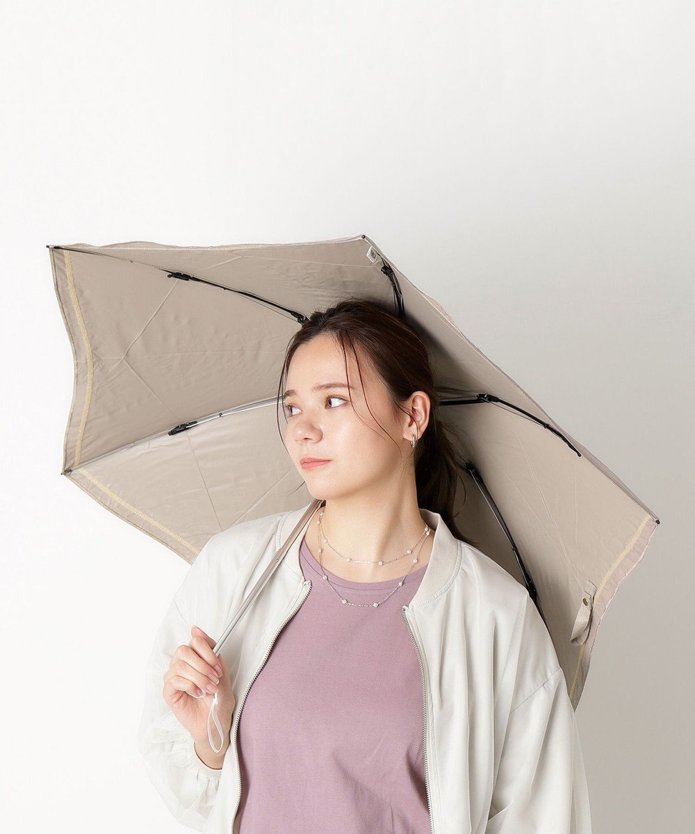 MOONBAT FURLA(フルラ) 晴雨兼用日傘 折りたたみ傘 ジッパー刺繍 1級遮光 遮熱 UV 