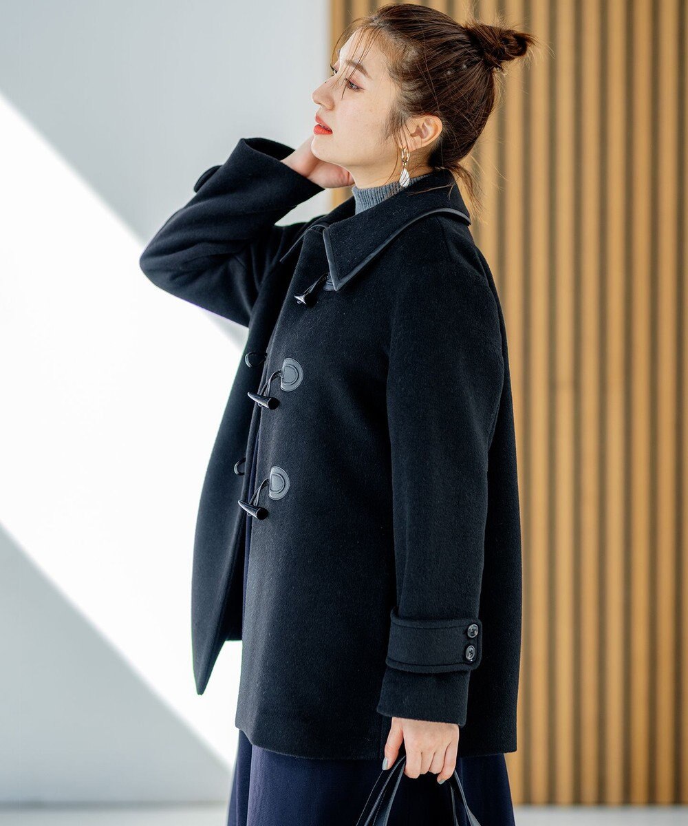 組曲 バイカラーダッフル ウールコート 