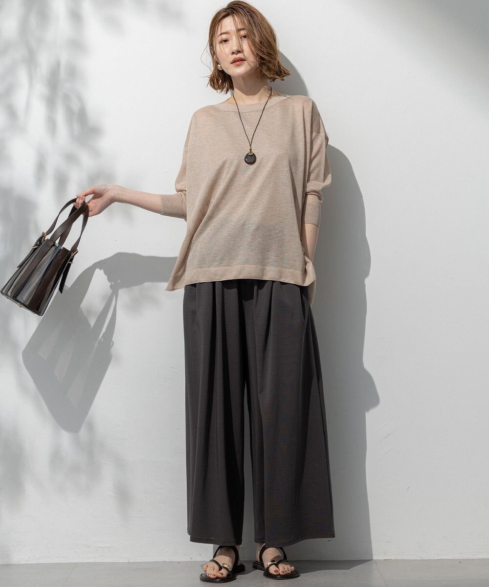 23区 【洗える】シャイニーシアー ニット キャミソール 