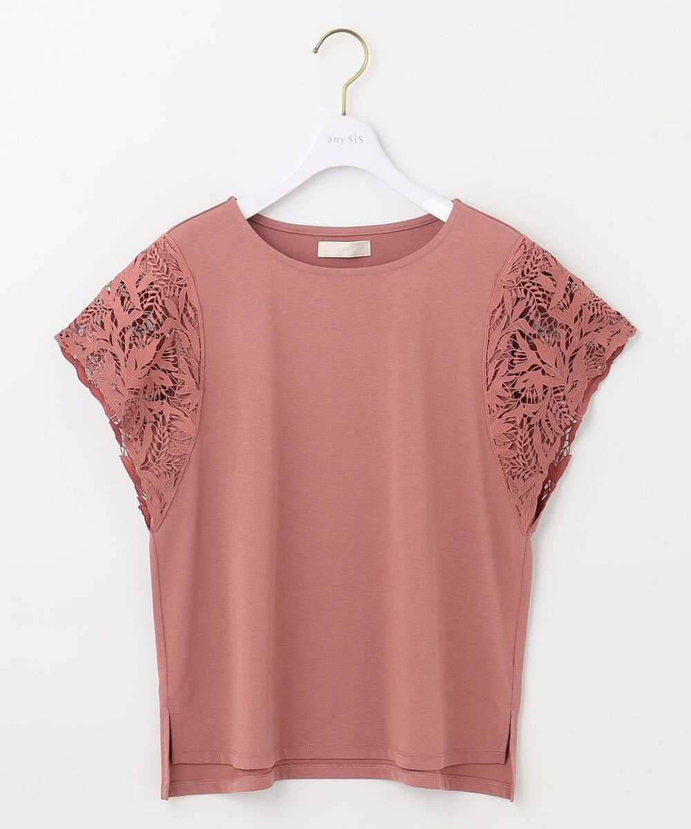ANY SIS S 袖モチーフレース カットソー 