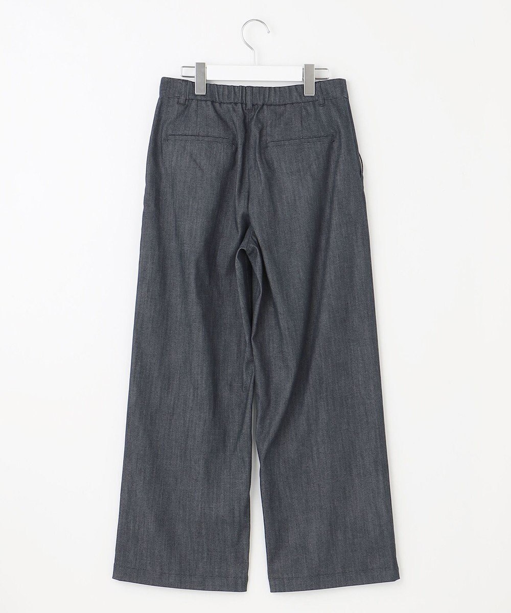 J.PRESS LADIES S 【洗える】セルロースシャンブレー ワイド パンツ 