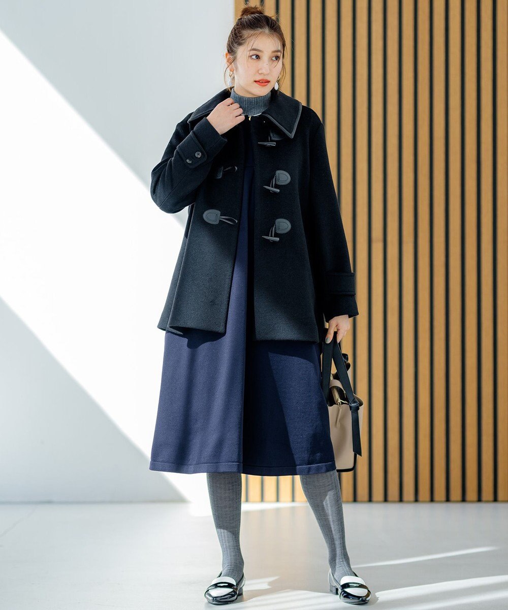 組曲 バイカラーダッフル ウールコート 