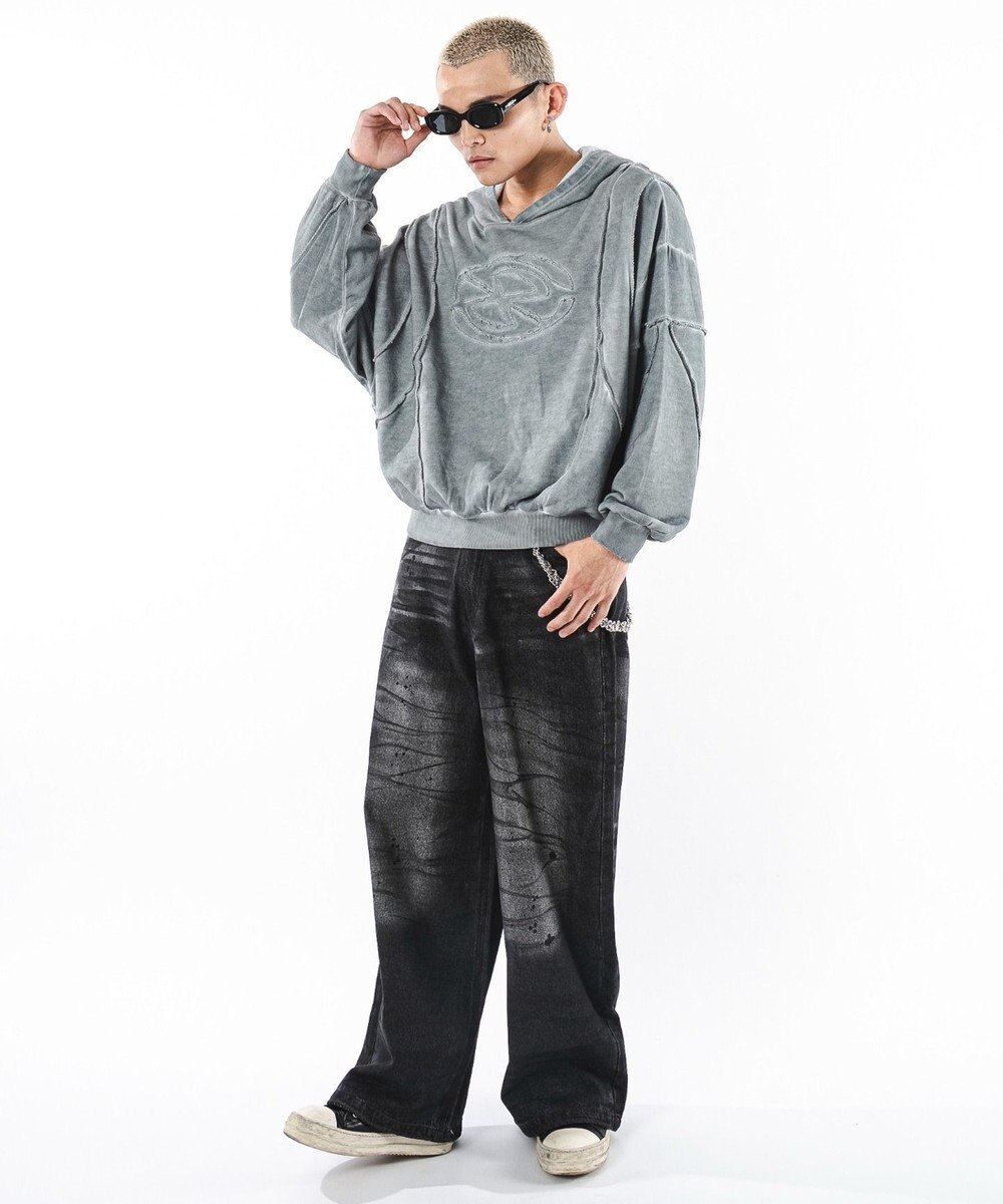 WEGO 【ユニセックス着用ITEM】スーパーバギーダーティデニムパンツ 