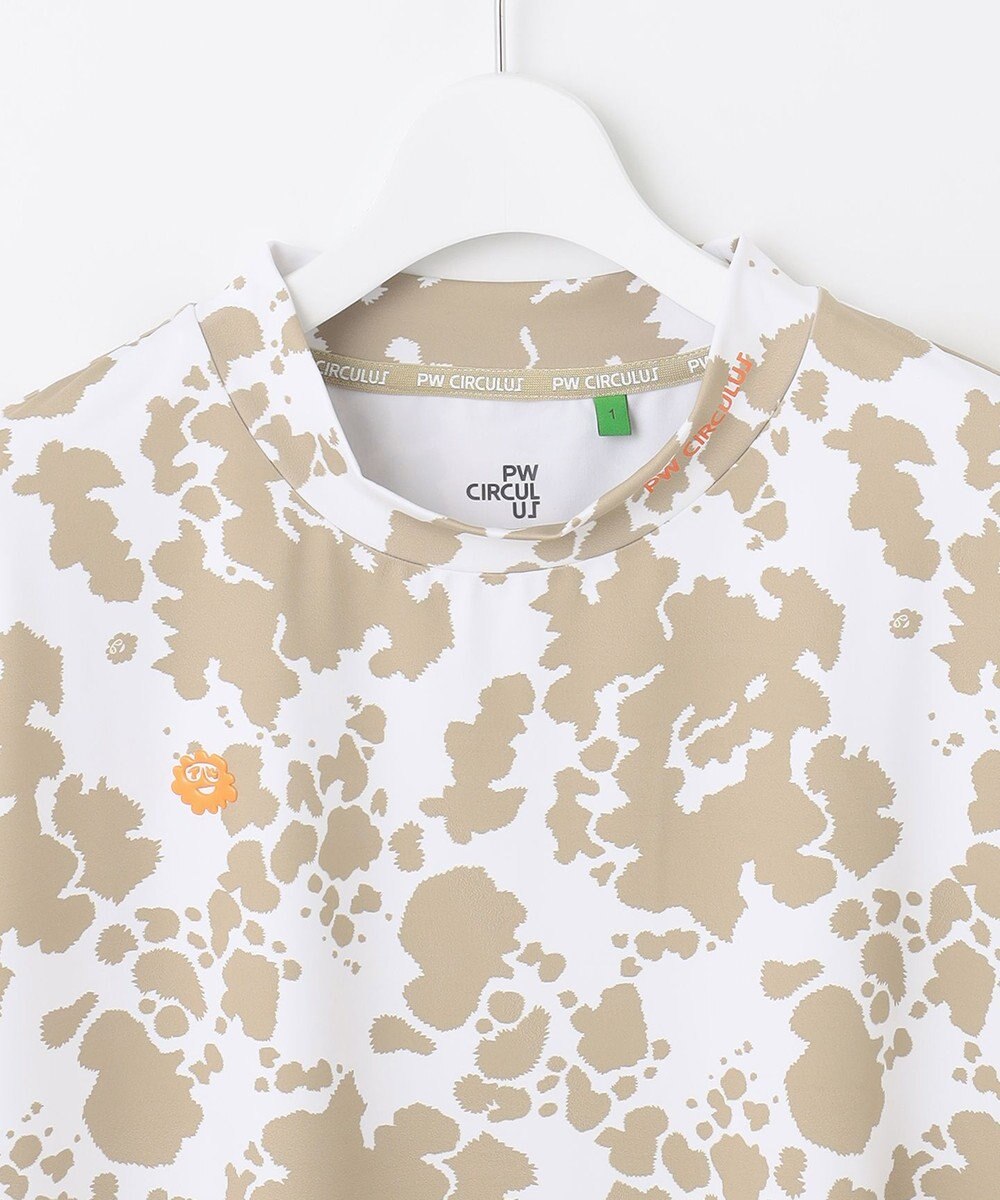 PW CIRCULUS 【WOMEN】【ストレッチ/UVケア】アニマルプリント モックネック シャツ 