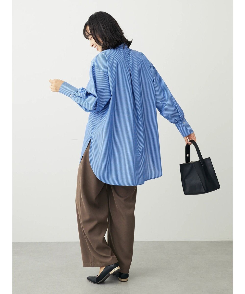 Green Parks イージーケアスタンドフリルシャツチュニック 