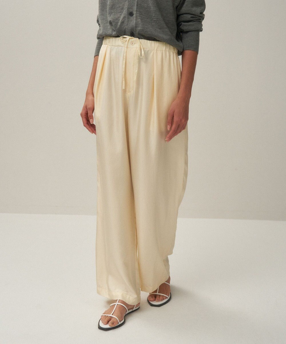 ATON NATURAL DYED SILK TWILL | イージーワイドパンツ 