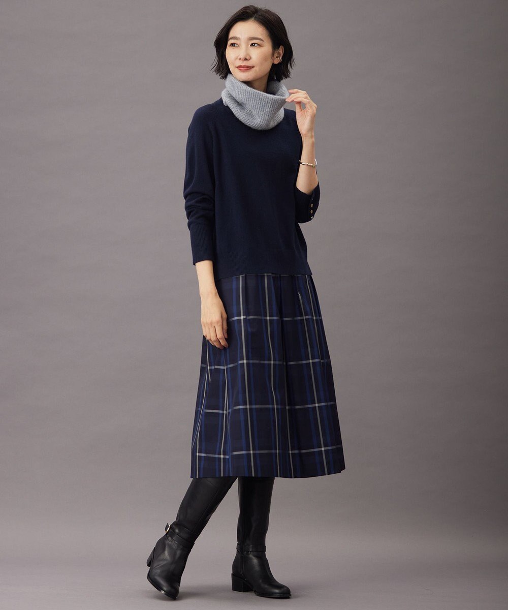 J.PRESS LADIES 【洗える】2/2綾 メモリーチェック タック スカート 