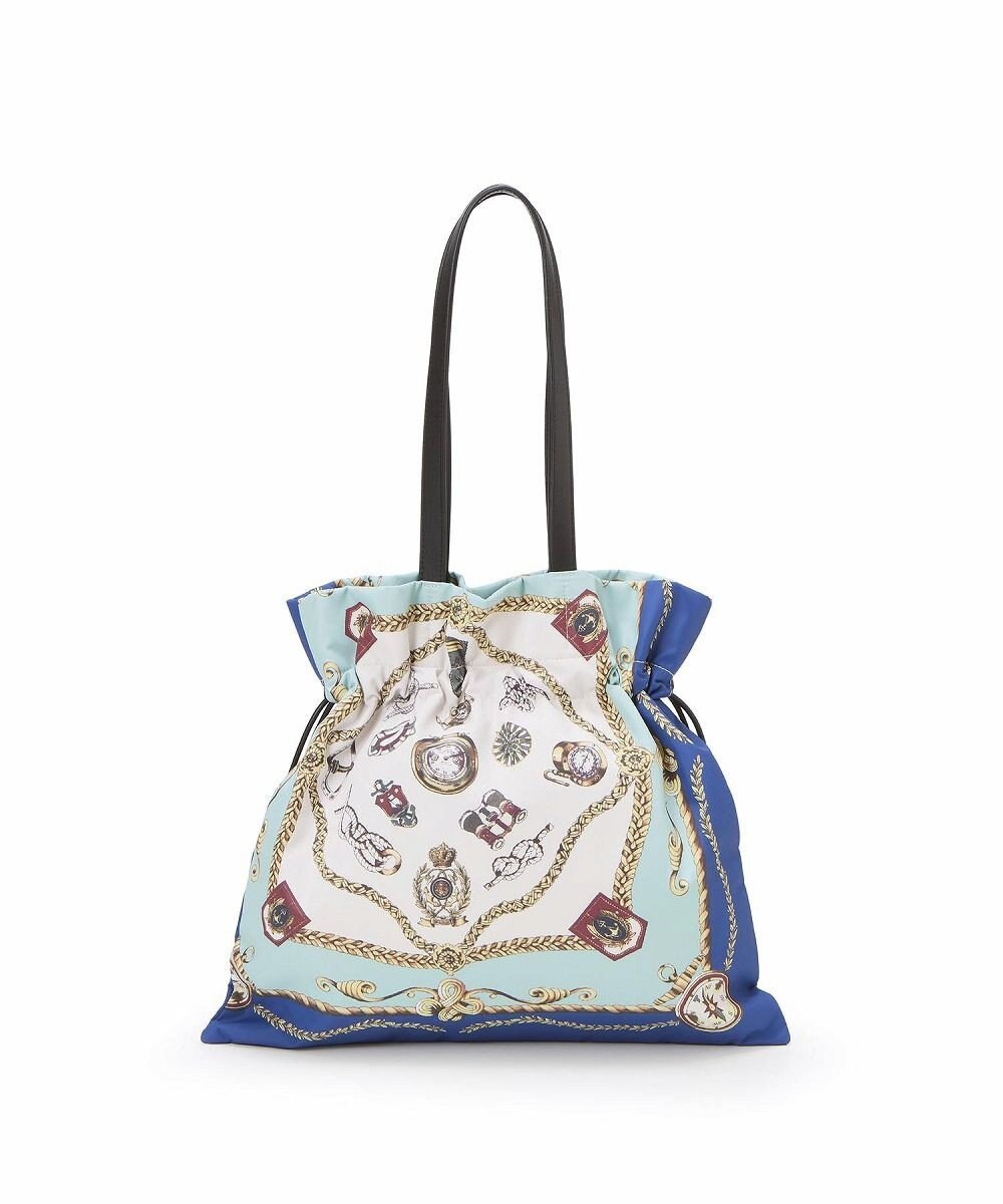 TOPKAPI 【TREASURE TOPKAPI】マイルドサテン スカーフ柄 巾着 トート バッグ 